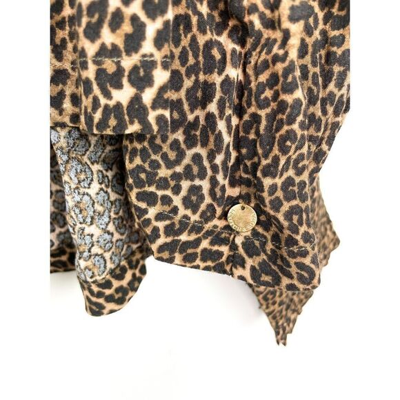 NWT Scotch & Soda Leopard V-neck Button-down Blouse - Picture 9 of 15